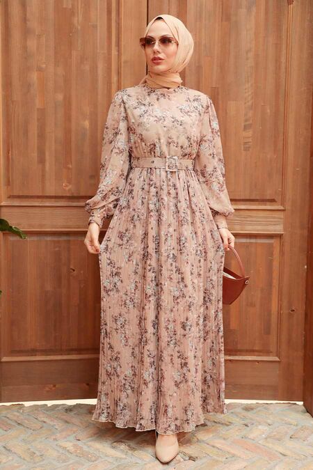 Mink Hijab Dress 3357V - NEVA STYLE