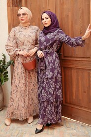 Mink Hijab Dress 3357V - 4