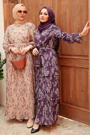 Mink Hijab Dress 3357V - 3