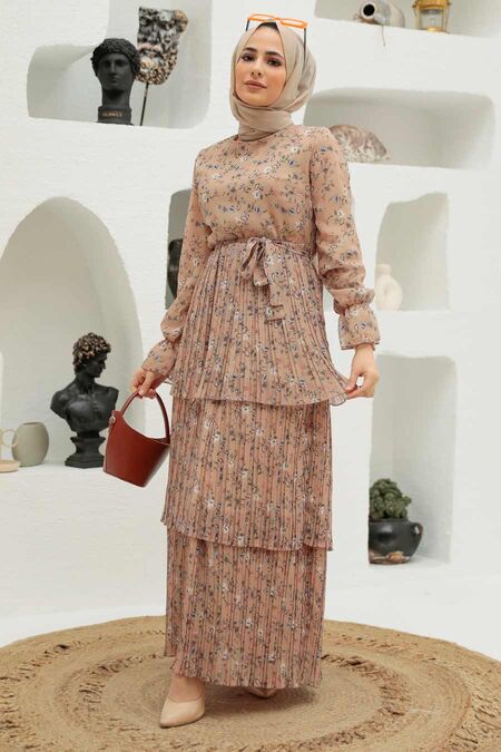 Mink Hijab Dress 3360V - NEVA STYLE