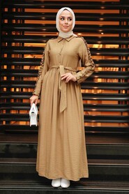 Mink Hijab Dress 3434V - 1