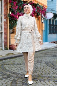 Mink Hijab Dual Suit Dress 1496V - 1