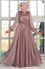  Satin Mink Islamic Engagement Dress 21630V - 1