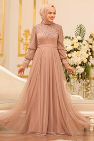  Modern Mink Islamic Clothing Prom Dress 21780V - 1