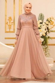  Modern Mink Islamic Clothing Prom Dress 21780V - 3