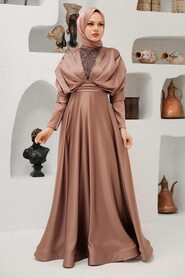  Luxorious Mink Modest Islamic Clothing Prom Dress 22451V - 4