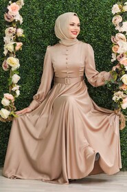 Luxorious Mink Islamic Wedding Gown 3038V - 1
