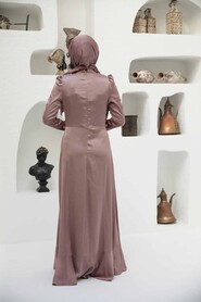  Modern Mink Muslim Evening Gown 3381V - 2