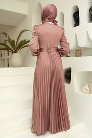  Elegant Mink Islamic Clothing Wedding Dress 3452V - 3