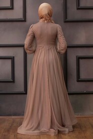  Stylish Mink Islamic Engagement Dress 4305V - 4