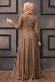  Plus Size Mink Islamic Evening Gown 50162V - 2