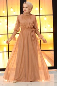 Mink Hijab Evening Dress 5367V - 2