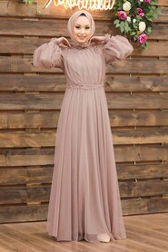  Luxorious Mink Muslim Wedding Gown 5474V - 1
