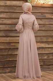  Luxorious Mink Muslim Wedding Gown 5474V - 3