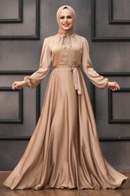  Long Mink Muslim Prom Dress 25130V - 1