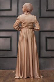  Long Mink Muslim Prom Dress 25130V - 4