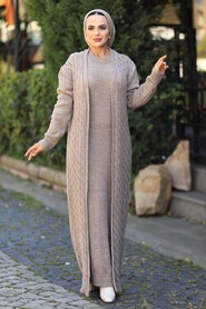 Mink Hijab Knitwear Suit 15020V - 2