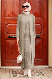 Mink Hijab Knitwear Suit Dress 3171V - NEVA STYLE