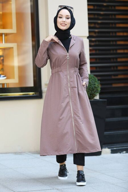 Mink Hijab Trenchcoat 8895V - NEVA STYLE