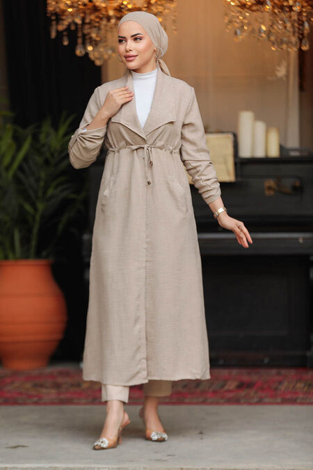 Mink Long Sleeve Coat 11341V - NEVA STYLE