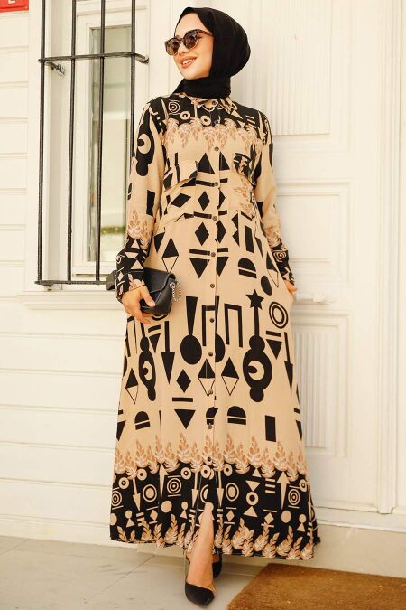 Mink Modest Maxi Dress 35202V - NEVA STYLE