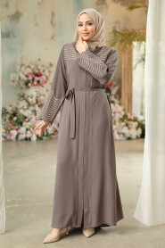 Mink Modest Plus Size Abaya 29105V - 2