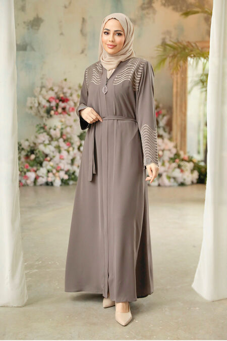 Mink Modest Plus Size Abaya 29105V - NEVA STYLE