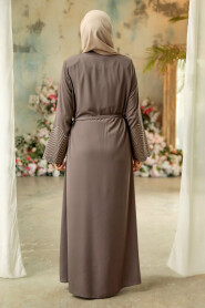 Mink Modest Plus Size Abaya 29105V - 3