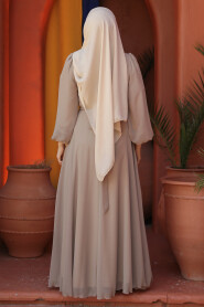 Mink Modest Wedding Dress 4448V - 7