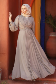 Mink Modest Wedding Dress 4448V - 3