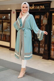 Mint Blue Hijab Kimono 10455MINTM - 2