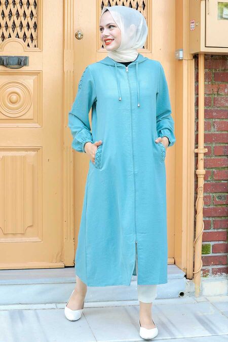 Mint Hijab Coat 15630MINT - NEVA STYLE