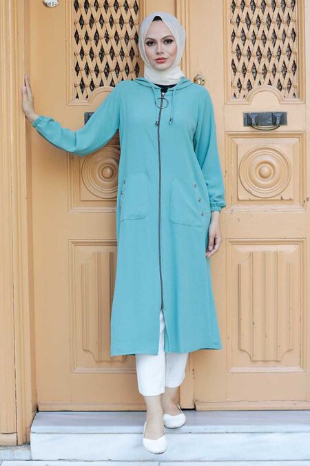 Mint Hijab Coat 511MINT - NEVA STYLE