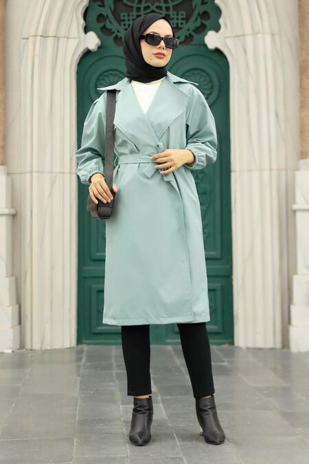 Mint Hijab Coat 5829MINT - NEVA STYLE