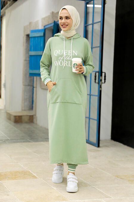 Mint Hijab Double Suit 56090MINT - NEVA STYLE