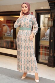 Mint Hijab Dress 11801MINT - 1