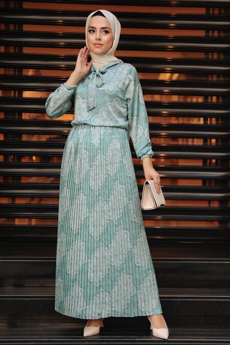 Mint Hijab Dress 1191MINT - NEVA STYLE