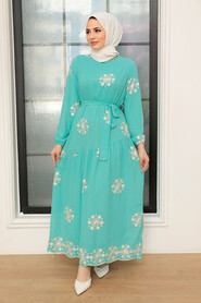 Mint Hijab Dress 1332MINT - 2
