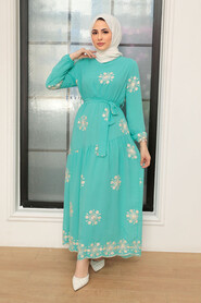 Mint Hijab Dress 1332MINT - 1