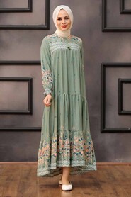 Mint Hijab Dress 21752MINT - 1