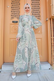 Mint Hijab Dress 2957MINT - 1
