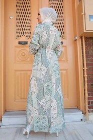 Mint Hijab Dress 2957MINT - 2