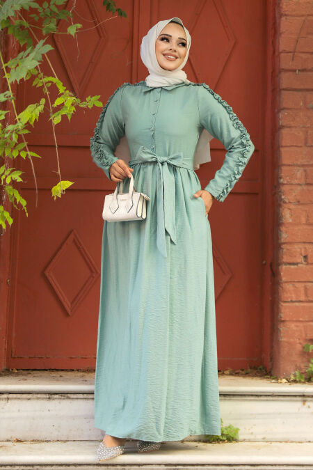 Mint Hijab Dress 3434MINT - NEVA STYLE