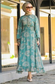 Mint Hijab Dress 4609KMINT - 2