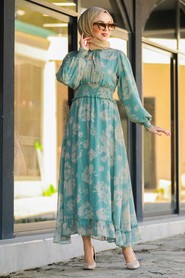 Mint Hijab Dress 4609KMINT - 1