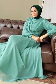 Mint Hijab Dress 5796MINT - 3