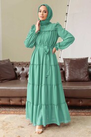 Mint Hijab Dress 57970MINT - NEVA STYLE