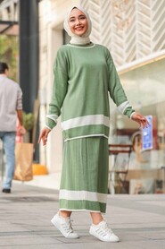 Mint Hijab Dual Suit Dress 9681MINT - 1