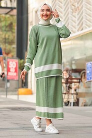 Mint Hijab Dual Suit Dress 9681MINT - 2