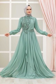  Modern Mint Islamic Clothing Evening Gown 2022MINT - 2